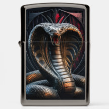 King Cobra Metalen Graveerkunst #3 Zippo aansteker