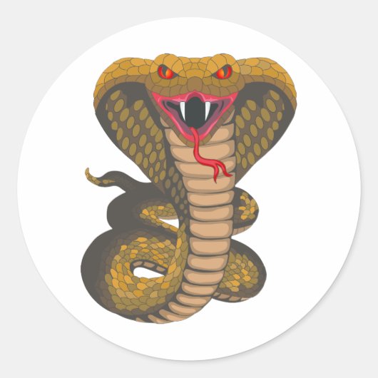 King Cobra Ronde Sticker (Voorkant)