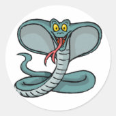 King Cobra Ronde Sticker (Voorkant)
