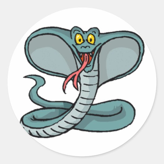 King Cobra Ronde Sticker (Voorkant)
