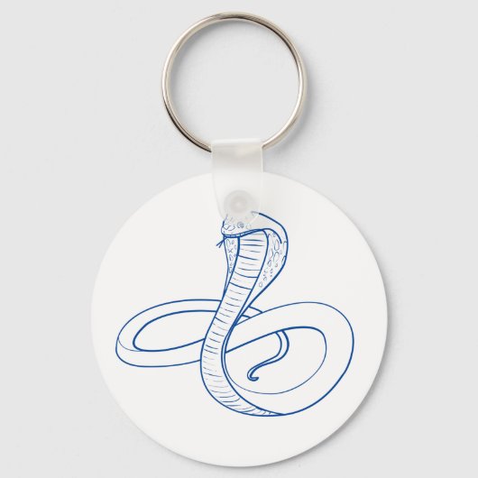 King Cobra Snake Blue Boa Venomous Sleutelhanger (Voorkant)