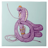 King Cobra Snake Rock Klimmen Tegeltje (Voorkant)