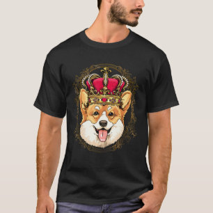 King Corgi Wearing Crown Queen Corgi Dog T-shirt