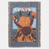 King Crab en Fisherman Vintage Travel Poster Deken (Voorkant Verticaal)