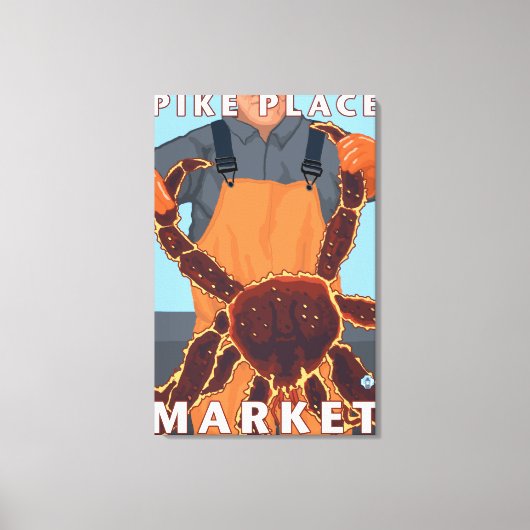 King Crab Fisherman - Pike Place Market , Seattle Canvas Afdruk (Voorkant)