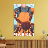 King Crab Fisherman - Pike Place Market , Seattle Canvas Afdruk (Insitu (Woonkamer))
