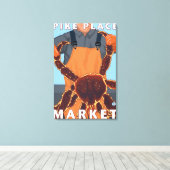 King Crab Fisherman - Pike Place Market , Seattle Canvas Afdruk (Insitu (Houten vloer))