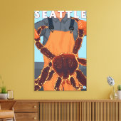 King Crab Fisherman - Seattle, Washington Canvas Afdruk (Insitu (Woonkamer))
