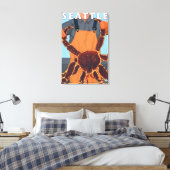 King Crab Fisherman - Seattle, Washington Canvas Afdruk (Insitu (Slaapkamer))