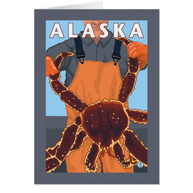 King Crab & Fisherman Vintage Travel Poster (Voorkant)