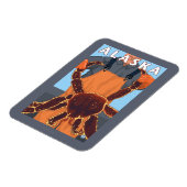 King Crab & Fisherman Vintage Travel Poster Magneet (Linkerzijde)