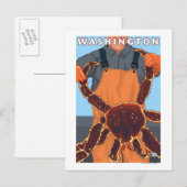 King Crab Fisherman - Washington Briefkaart (Voorkant / Achterkant)