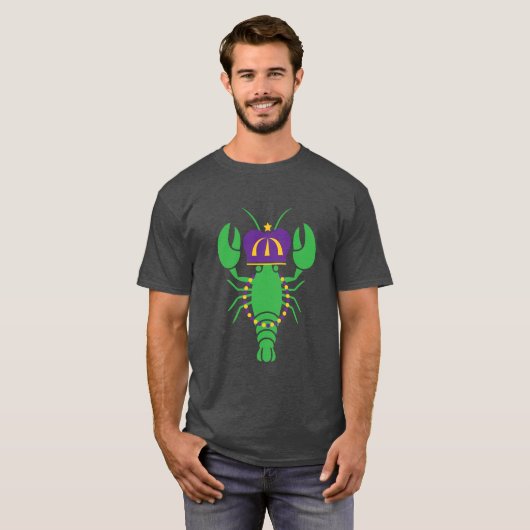 King Crawfish Mardi Gras T-Shirt (Voorkant volledig)
