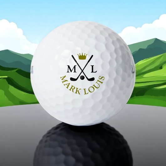 King Crown Cool Golfer Monogram Golfballen