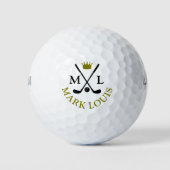 King Crown Cool Golfer Monogram Golfballen (Voorkant)