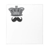 King Crown en Mustache Notitieblok (Voorkant)