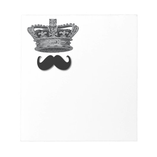 King Crown en Mustache Notitieblok (Voorkant)