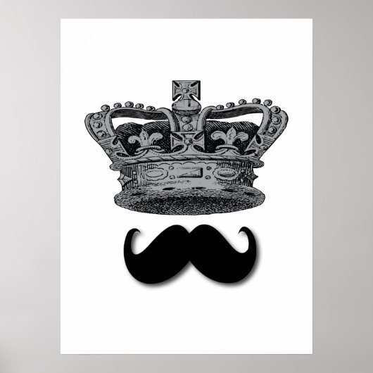 King Crown en Mustache Poster (Voorkant)