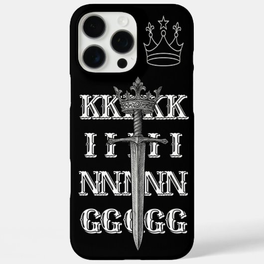 KING Crown Line Art black Phone Case (Achterkant)