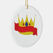 King Crown Ribbon Keramisch Ornament (Rechts)
