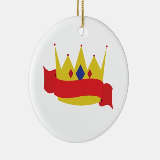 King Crown Ribbon Keramisch Ornament (Rechts)