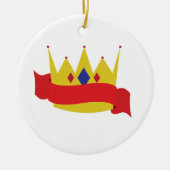 King Crown Ribbon Keramisch Ornament (Voorkant)