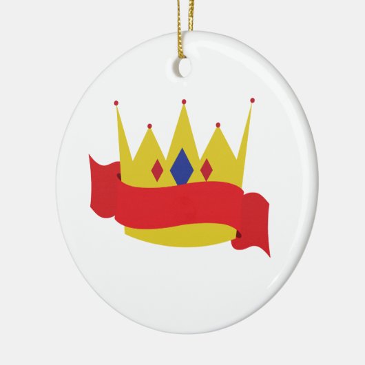 King Crown Ribbon Keramisch Ornament (Links)