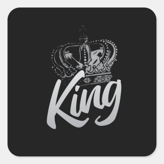 King Crown Vierkante Sticker (Voorkant)