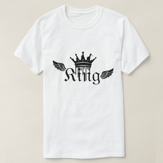 King Crown Wings – Gotische Koning Typography Desi T-shirt (Design voorkant)
