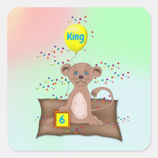 King Cub Vierkante Sticker (Voorkant)
