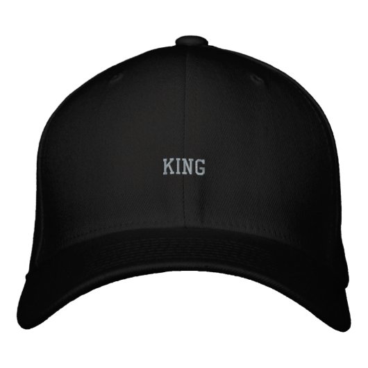 King Custom Black Versatile Headwear Style-Hat  Geborduurde Pet (Voorkant)