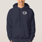 King Custom Tekst Kroon Afbeelding Navy Blauw Swea Hoodie (Voorkant)