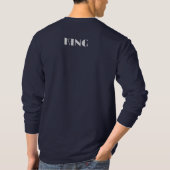 King Custom Tekst Kroon Afbeelding Navy Blue Lange T-shirt (Achterkant)