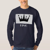 King Custom Tekst Kroon Afbeelding Navy Blue Lange T-shirt (Voorkant)