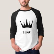 King Custom Text Crown Afbeelding Basic 3/4 mouwen