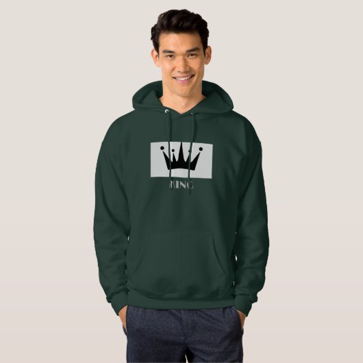 King Custom Text Crown Afbeelding Deep Forest Hood Hoodie (Voorkant volledig)