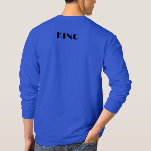 King Custom Text Crown Afbeelding Deep Royal met l T-shirt (Achterkant)