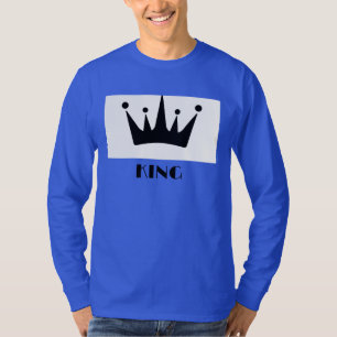 King Custom Text Crown Afbeelding Deep Royal met l T-shirt