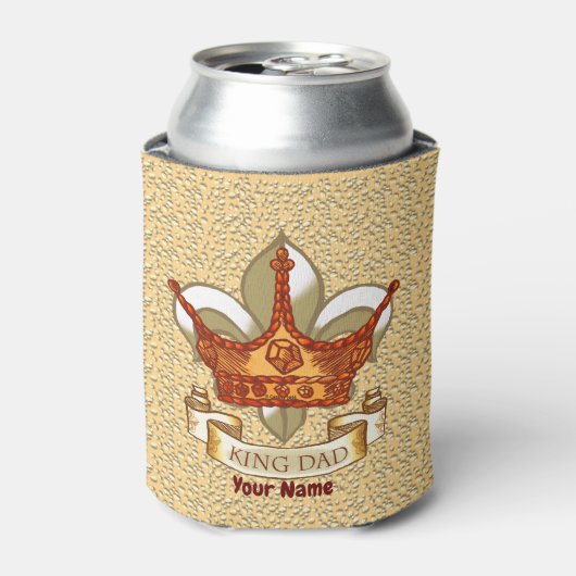 King Dad Crown aangepaste Koelbox Blikjeskoeler (Blikje Voorkant)