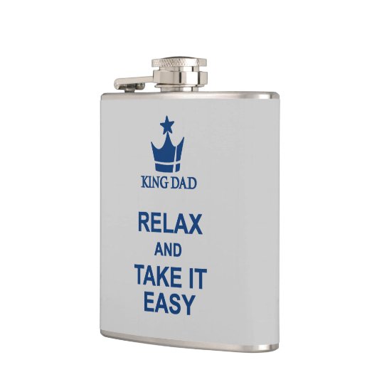 King Dad ontspannen en neem het gemakkelijk blauwe Heupfles (Links)