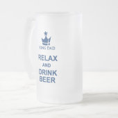 King Dad plezier ontspannen en drink bierblauw bie Matglas Bierpul (Voorkant links)