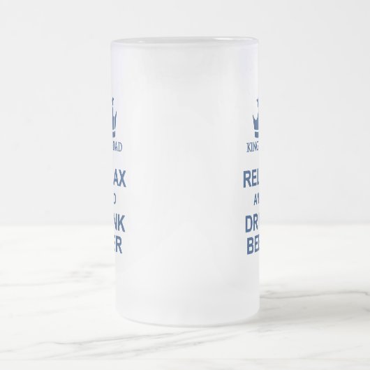 King Dad plezier ontspannen en drink bierblauw bie Matglas Bierpul (Center)