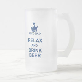 King Dad plezier ontspannen en drink bierblauw bie Matglas Bierpul