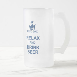 King Dad plezier ontspannen en drink bierblauw bie Matglas Bierpul