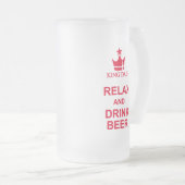 King Dad plezier ontspannen en drink bierrood bier Matglas Bierpul (Voorkant rechts)