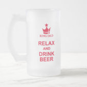 King Dad plezier ontspannen en drink bierrood bier Matglas Bierpul (Links)