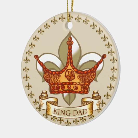 King Dad Royal Crown Keramisch Ornament (Links)
