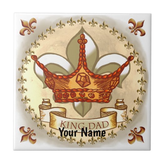 King Dad Royal Crown Tegeltje (Voorkant)