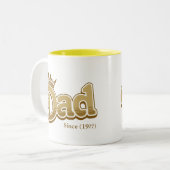 King Dad Tweekleurige Koffiemok (Voorkant links)