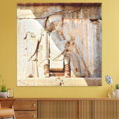 King Darius I. Bas relief, Persepolis, Iran Canvas Afdruk (Insitu (Woonkamer))